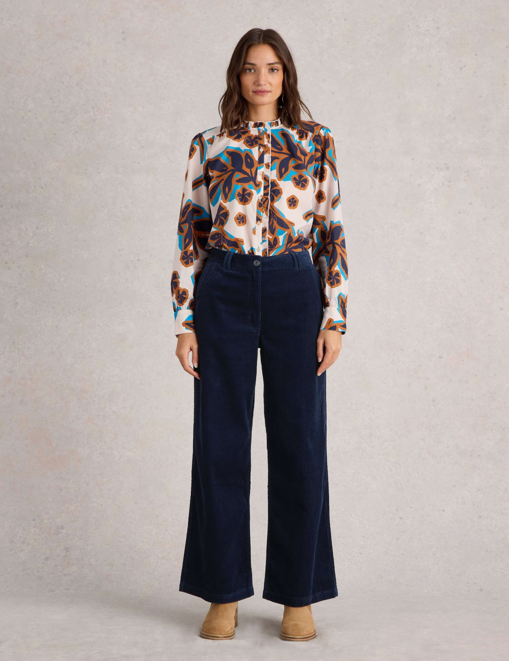 Cord Wide Leg Trousers