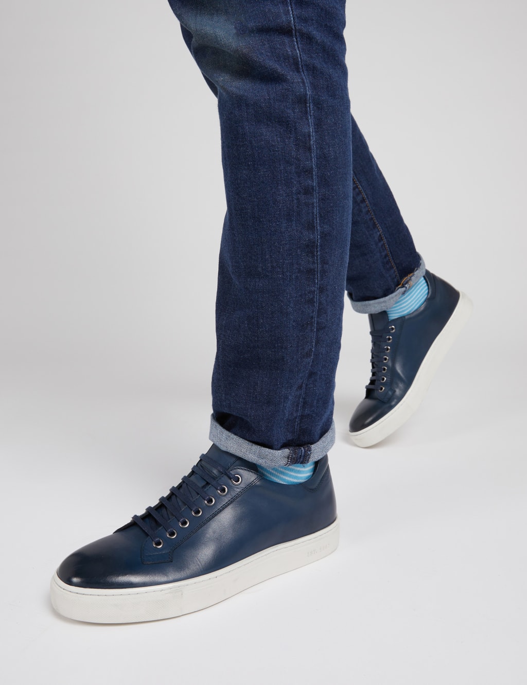 Leather Lace-Up Trainers