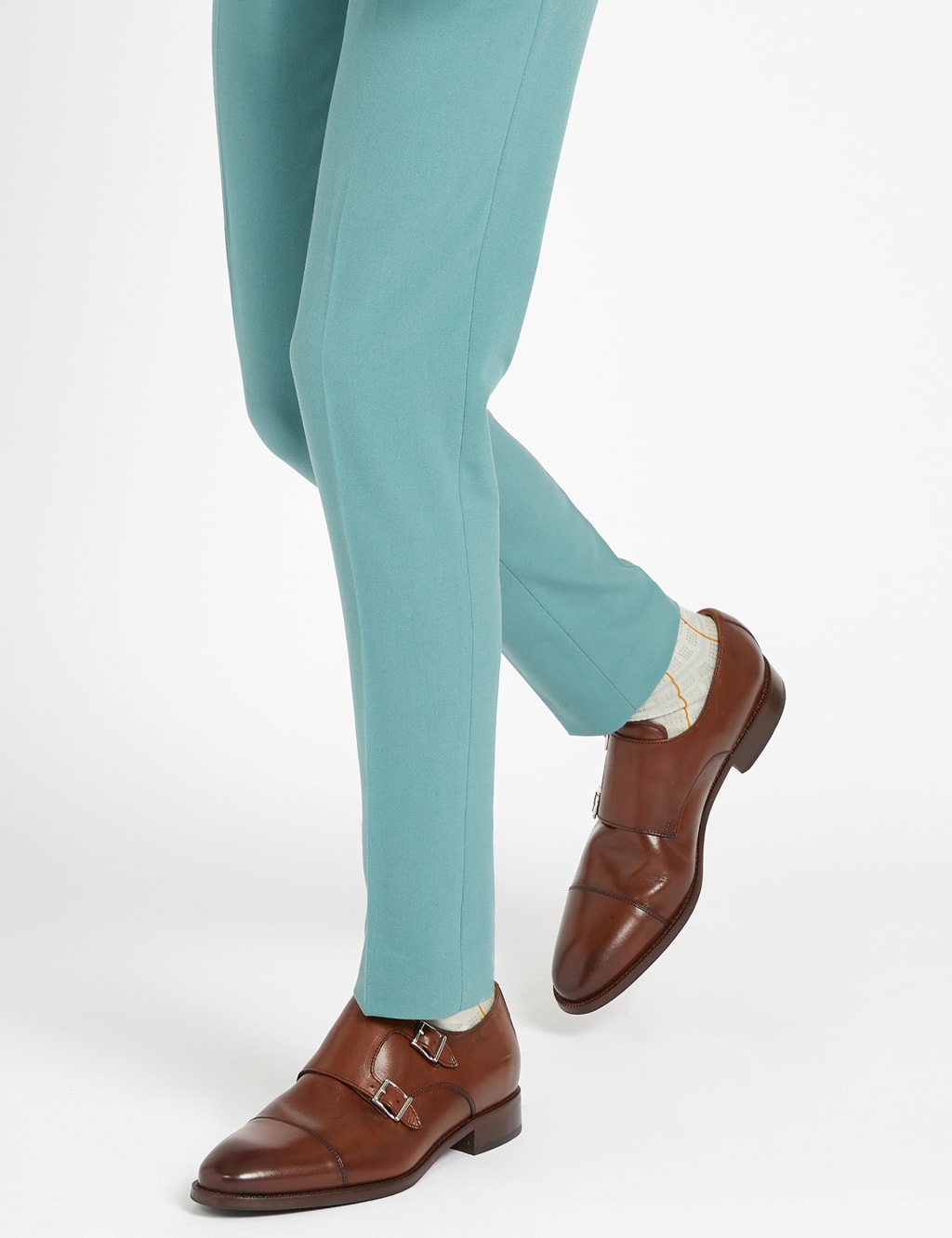 Leather Double Monk Strap Shoes
