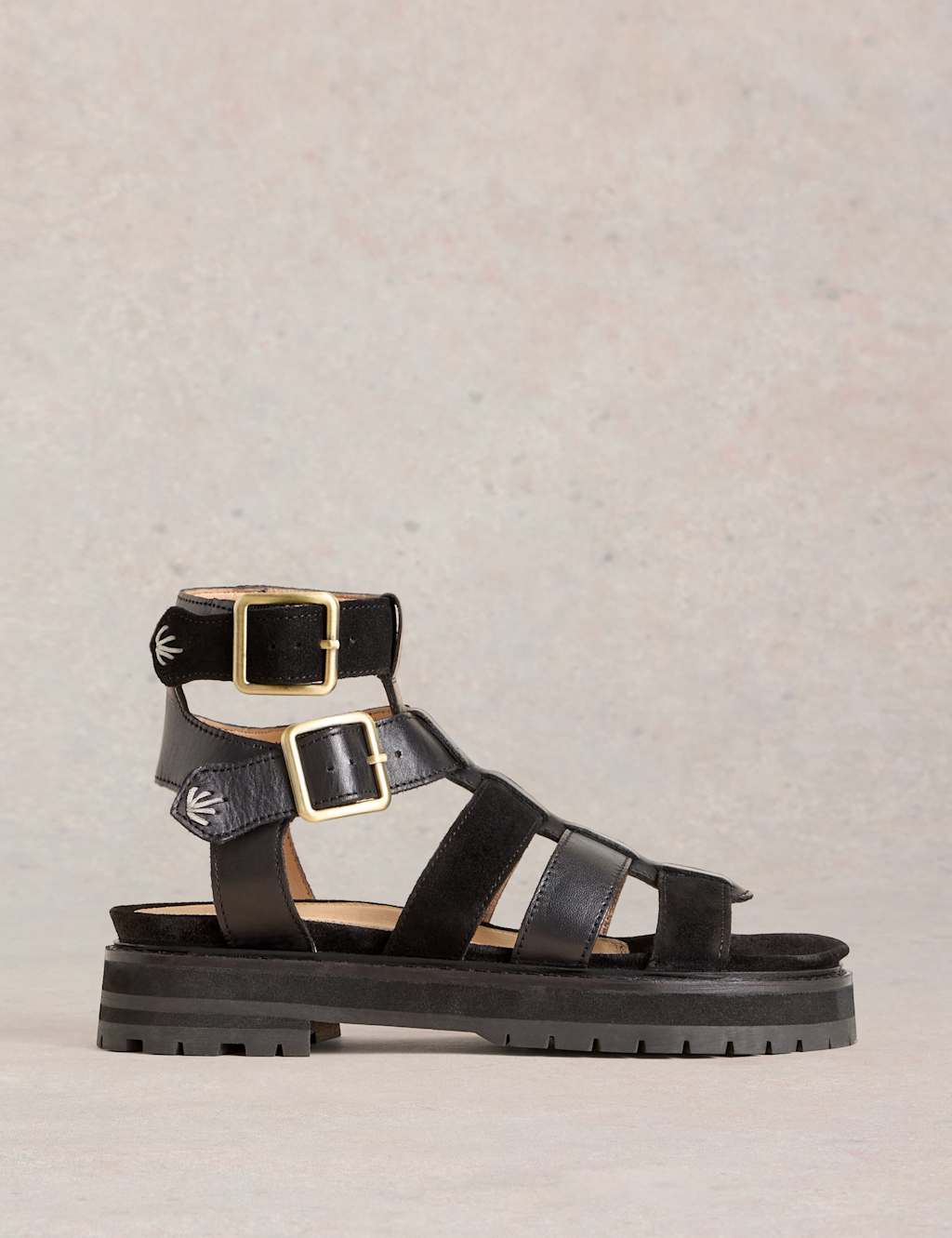 Leather Ankle Strap Flat Gladiator Sandals