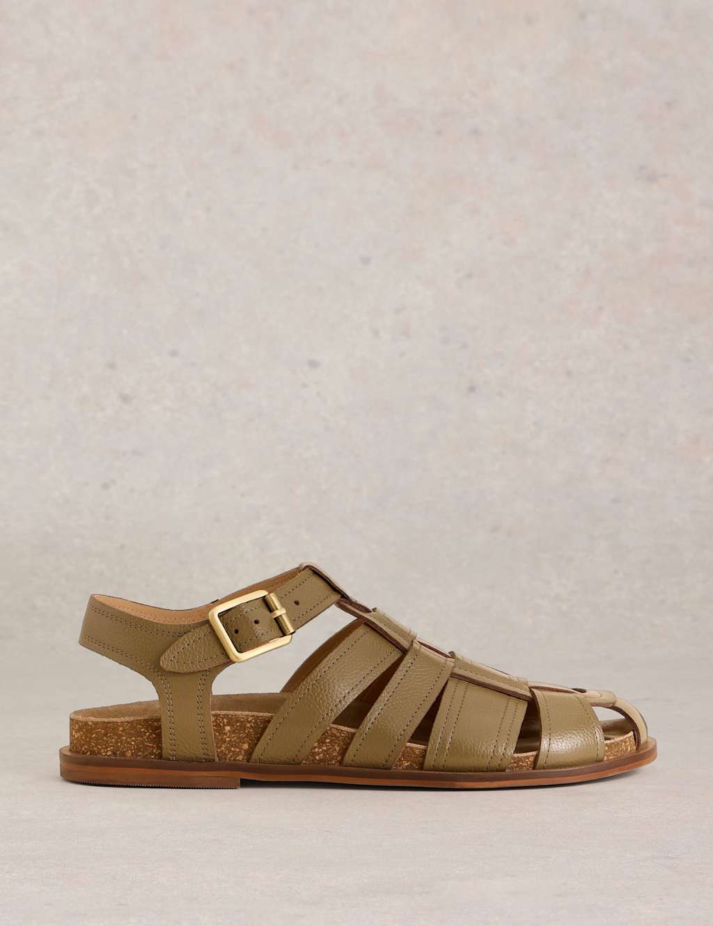 Leather Buckle Footbed Fisherman Sandals