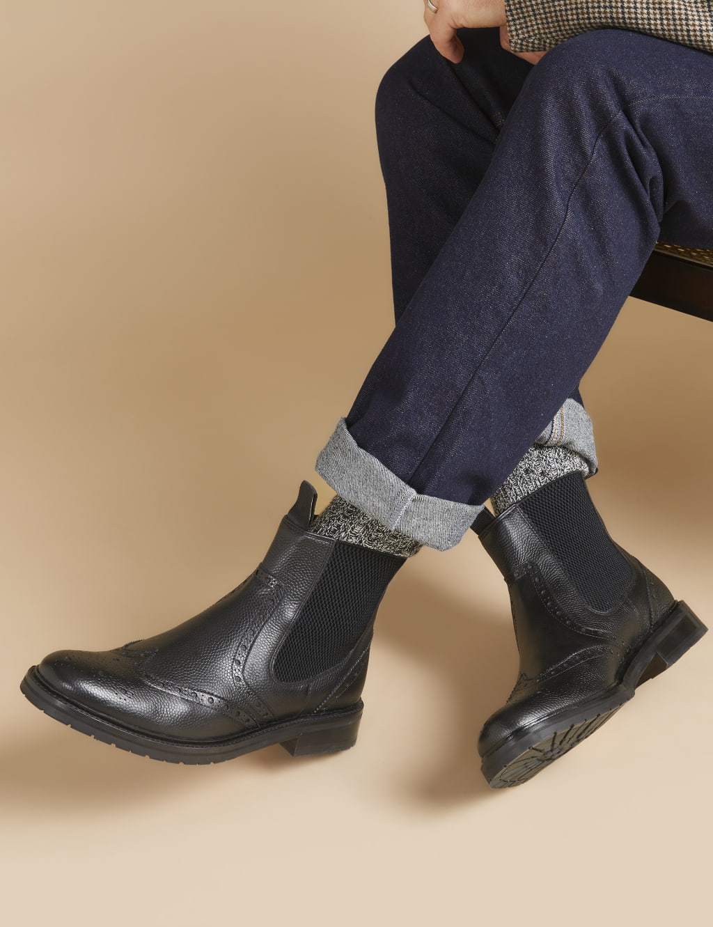 Jones Bootmaker Women's Leather Pull-On Chelsea Boots - 7 - Black, Black,Cognac,Dark Brown
