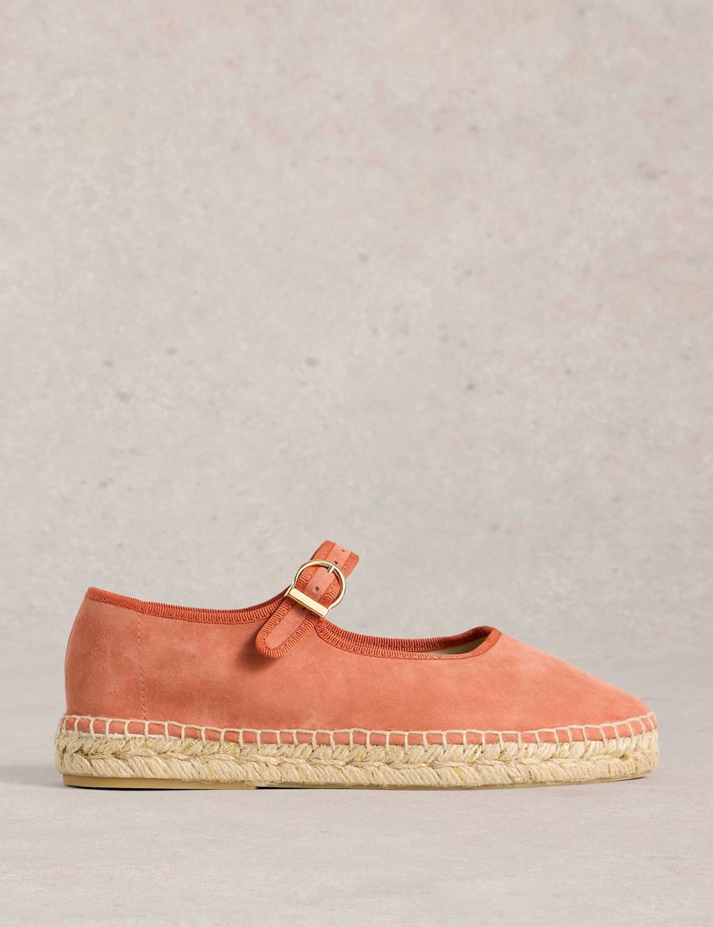 Suede Buckle Mary Jane Espadrilles