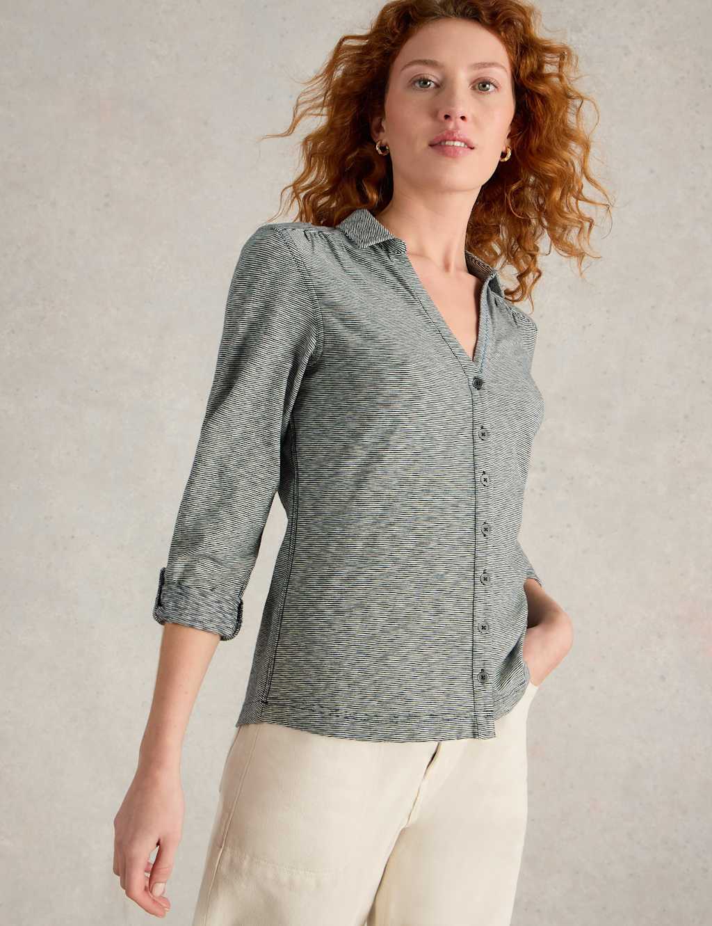 Pure Cotton Jersey Striped Shirt