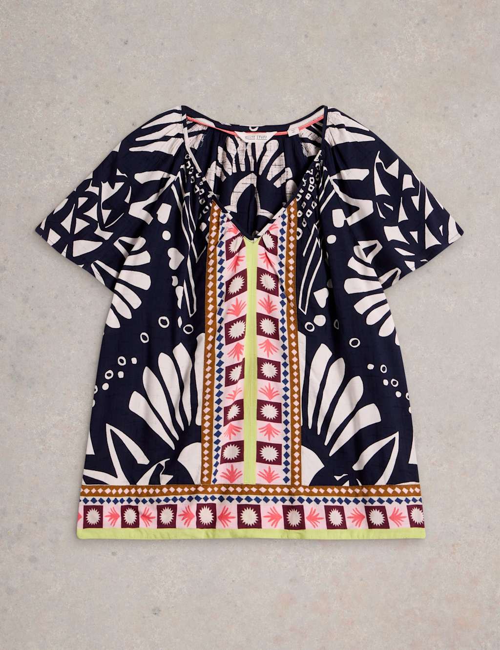 Printed V-Neck Top