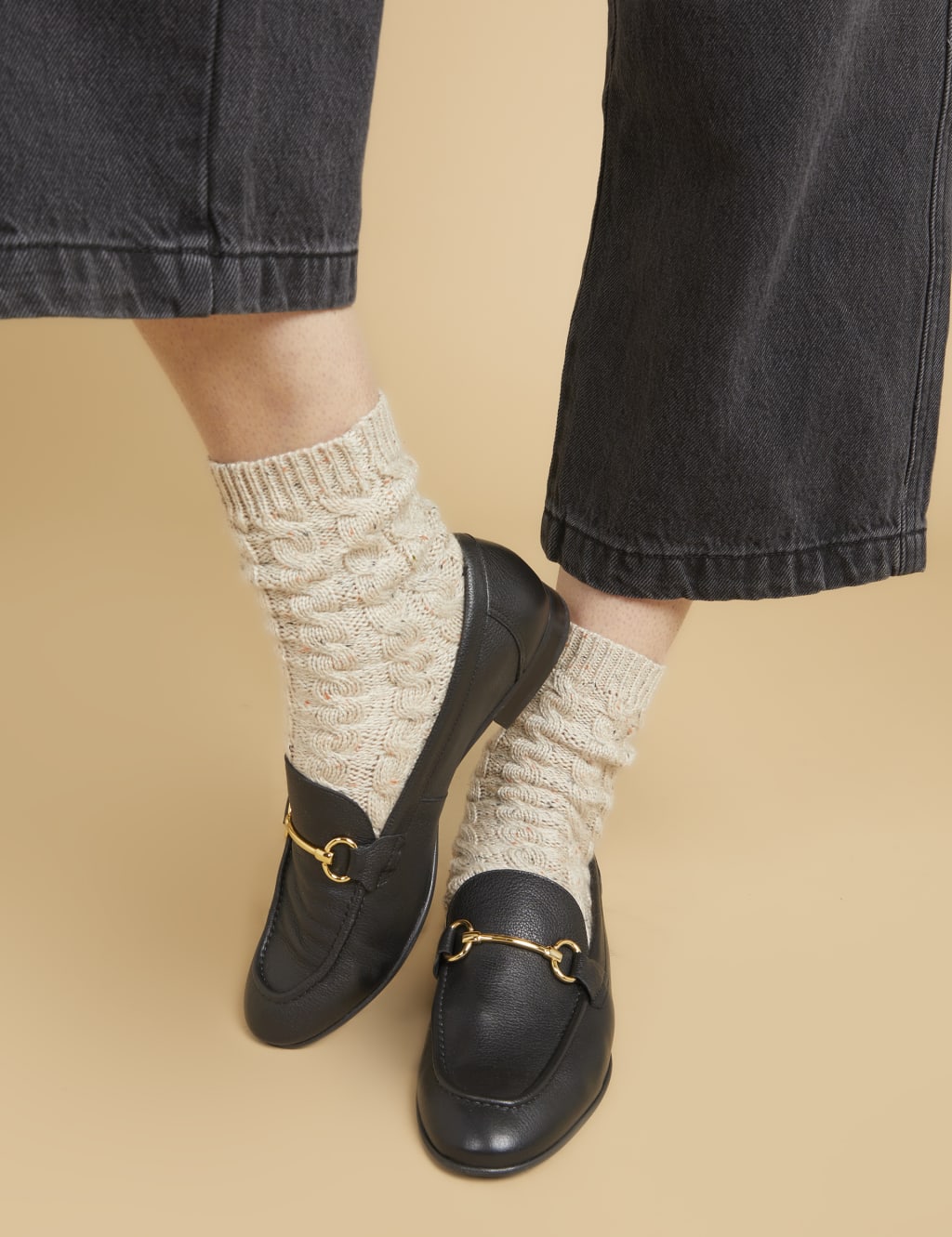 Jones Bootmaker Leather Bar Slip On Loafers Black