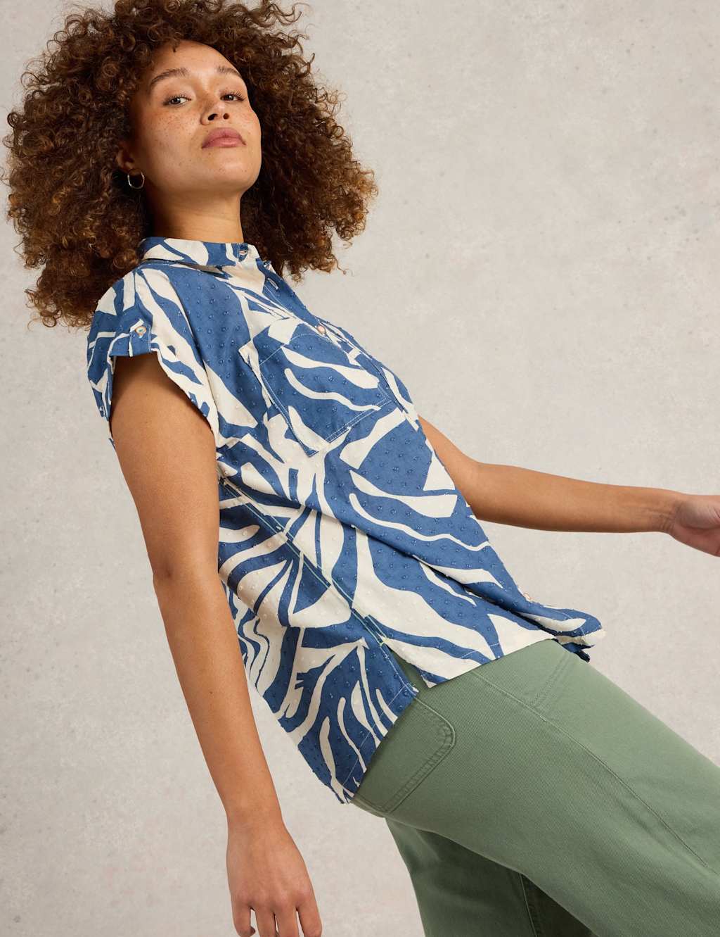 Pure Cotton Printed Collared Shirt