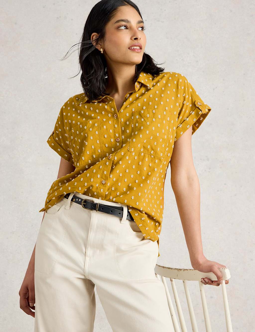 Pure Cotton Embroidered Shirt