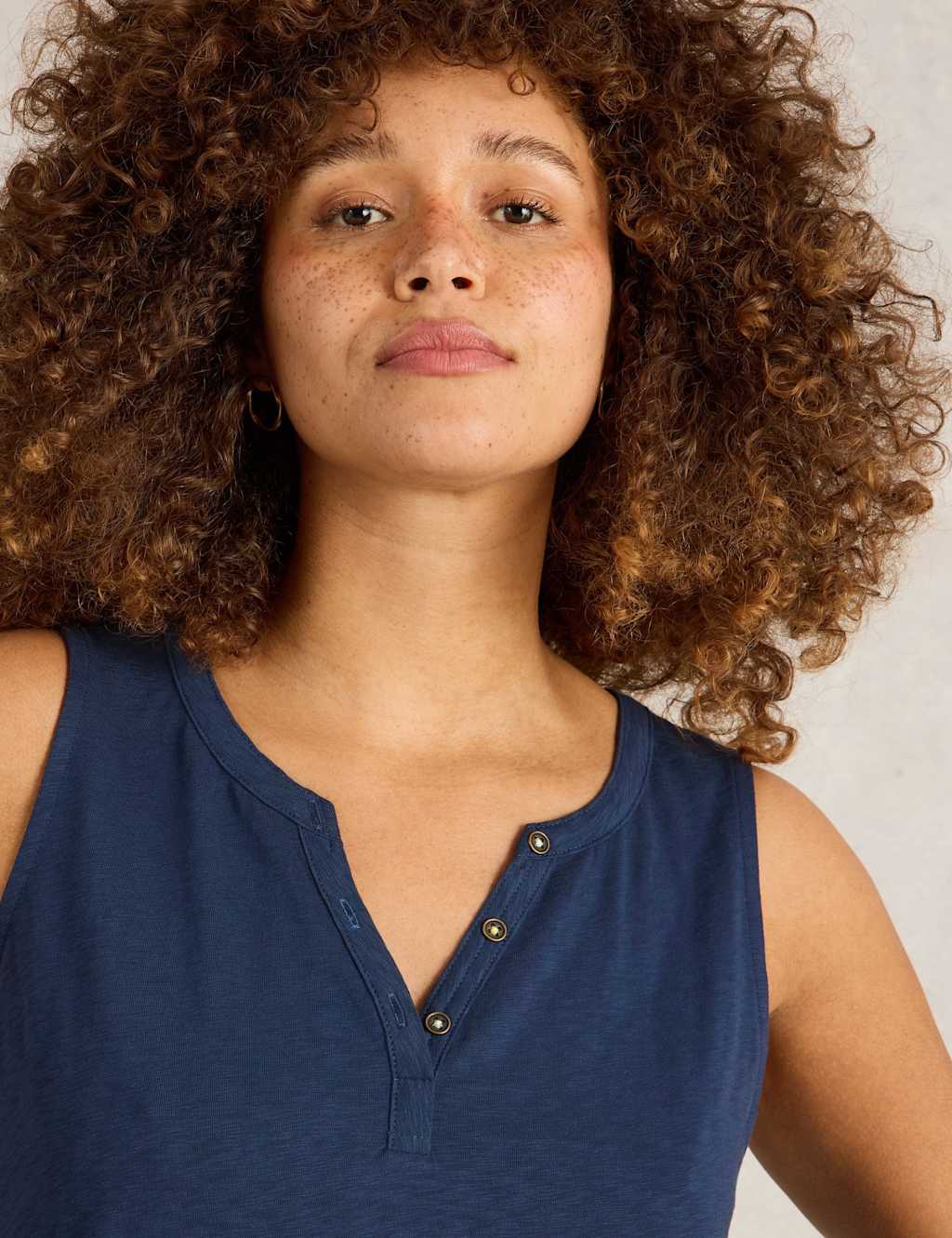 Pure Cotton Notch Neck Vest Top