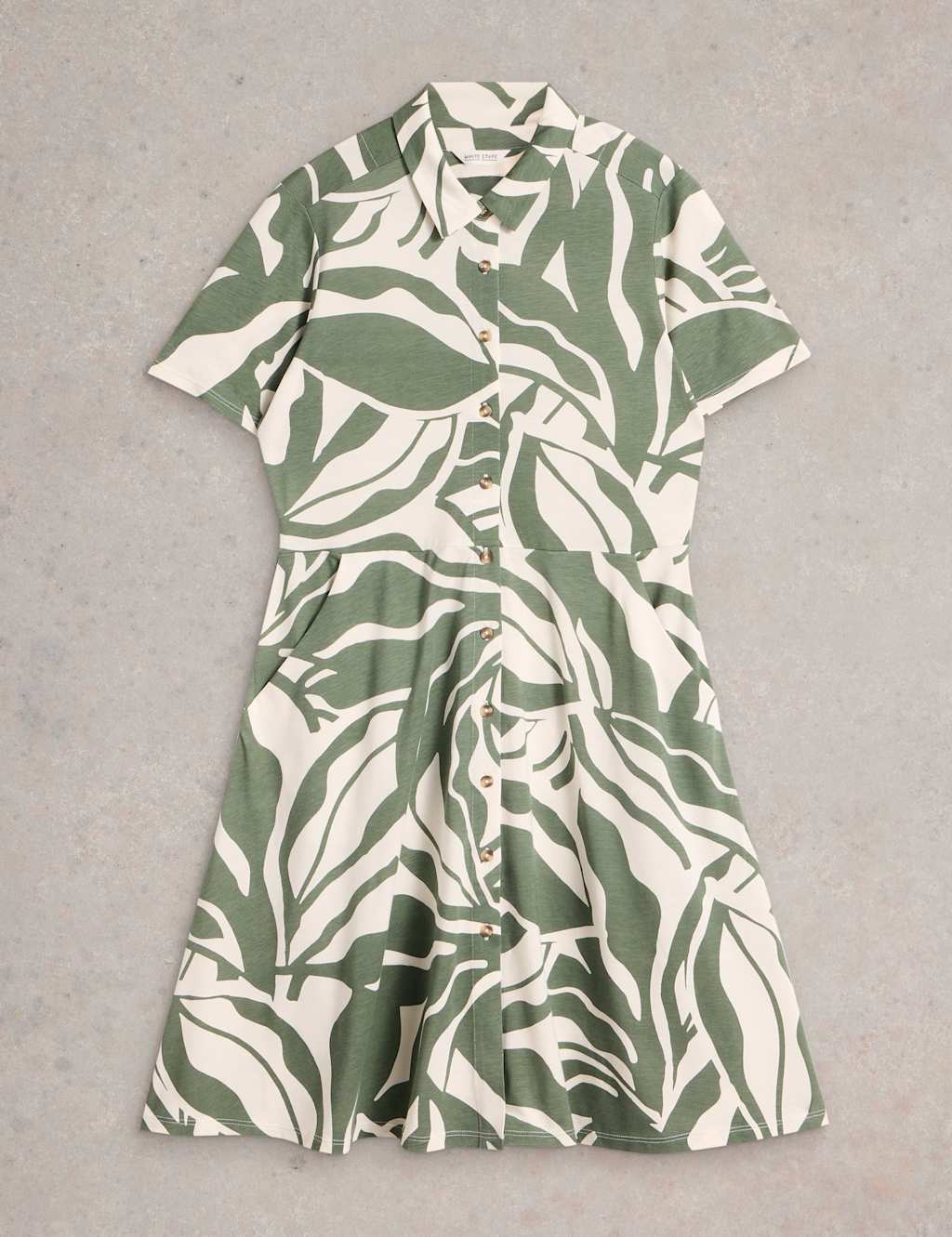 Jersey Printed Knee-Length Shirt Dress