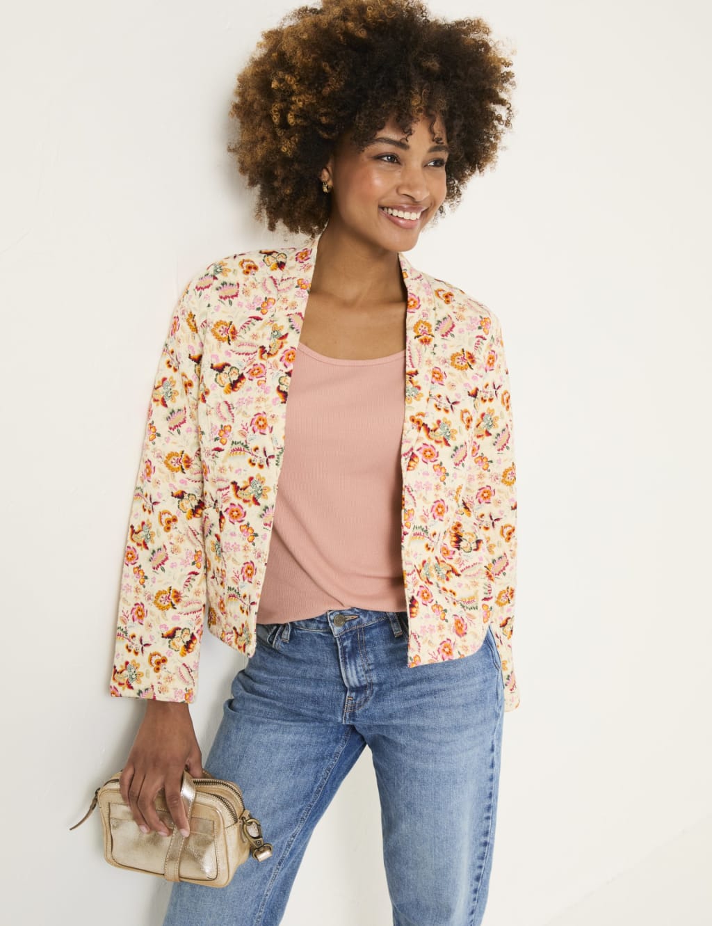 Pure Cotton Floral Quilted Jacket