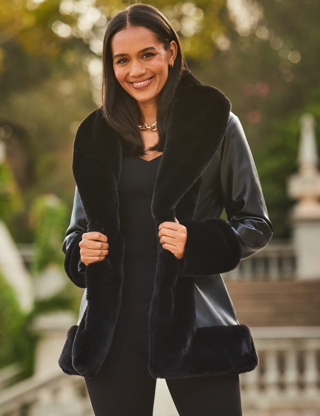 Women s Faux Leather Coats Jackets at M S