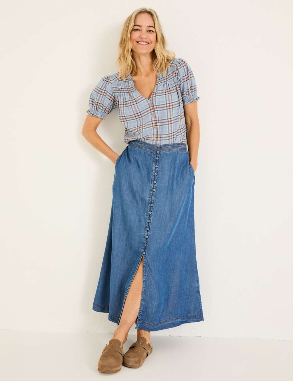 Pure Lyocell Denim Midi Skirt