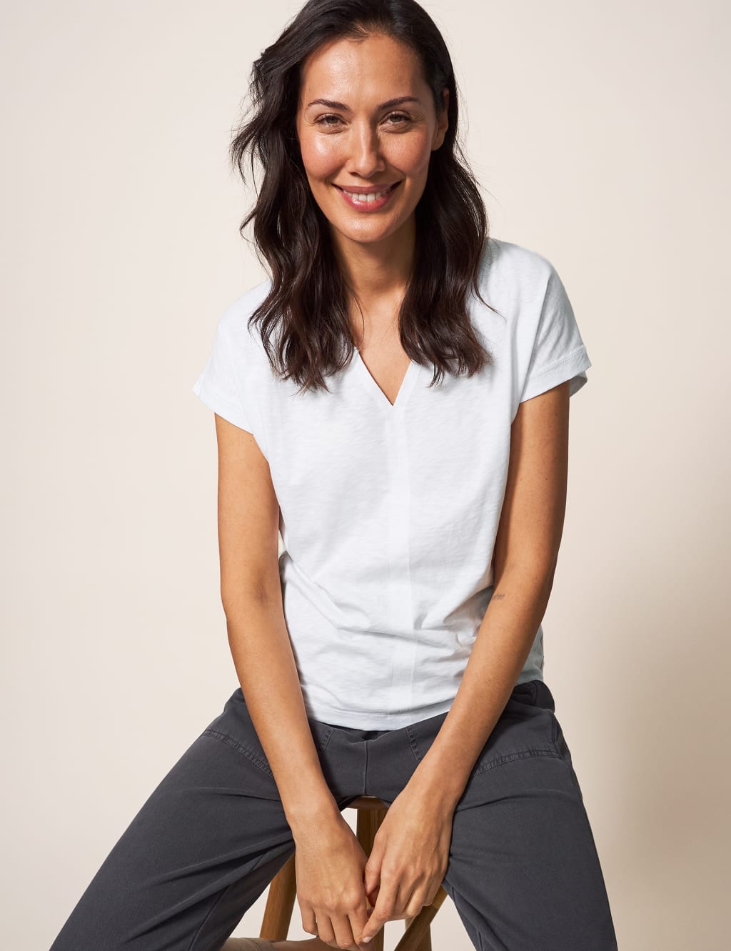 White Stuff Women's Pure Cotton T-Shirt - 18, White