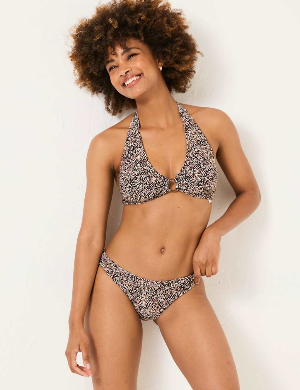 Leaf Printed Bikini Bottoms