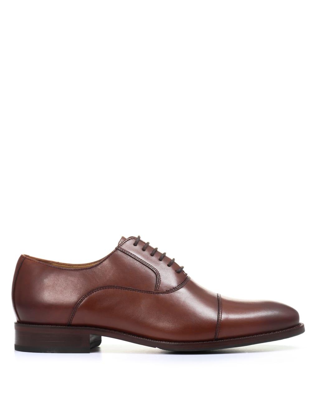 Jones Bootmaker Men's Wide Fit Leather Oxford Shoes - 9 - Chestnut, Chestnut,Black