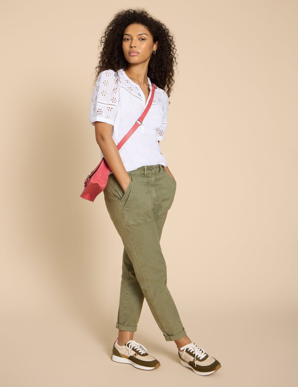 Pure Cotton Broderie Detail T-Shirt