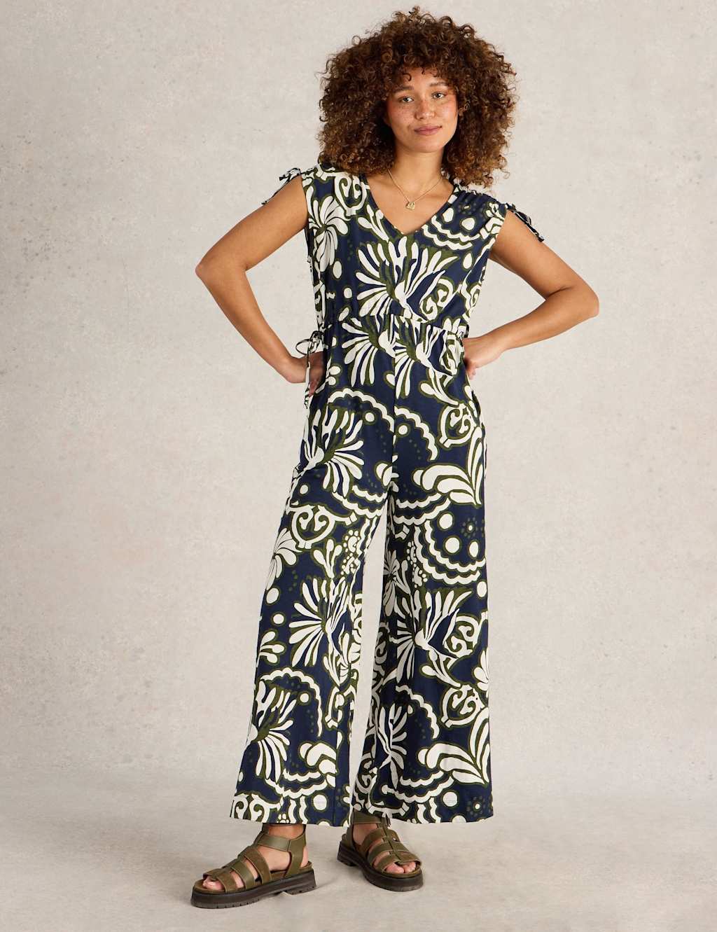 Pure Cotton Jersey Printed Jumpsuit