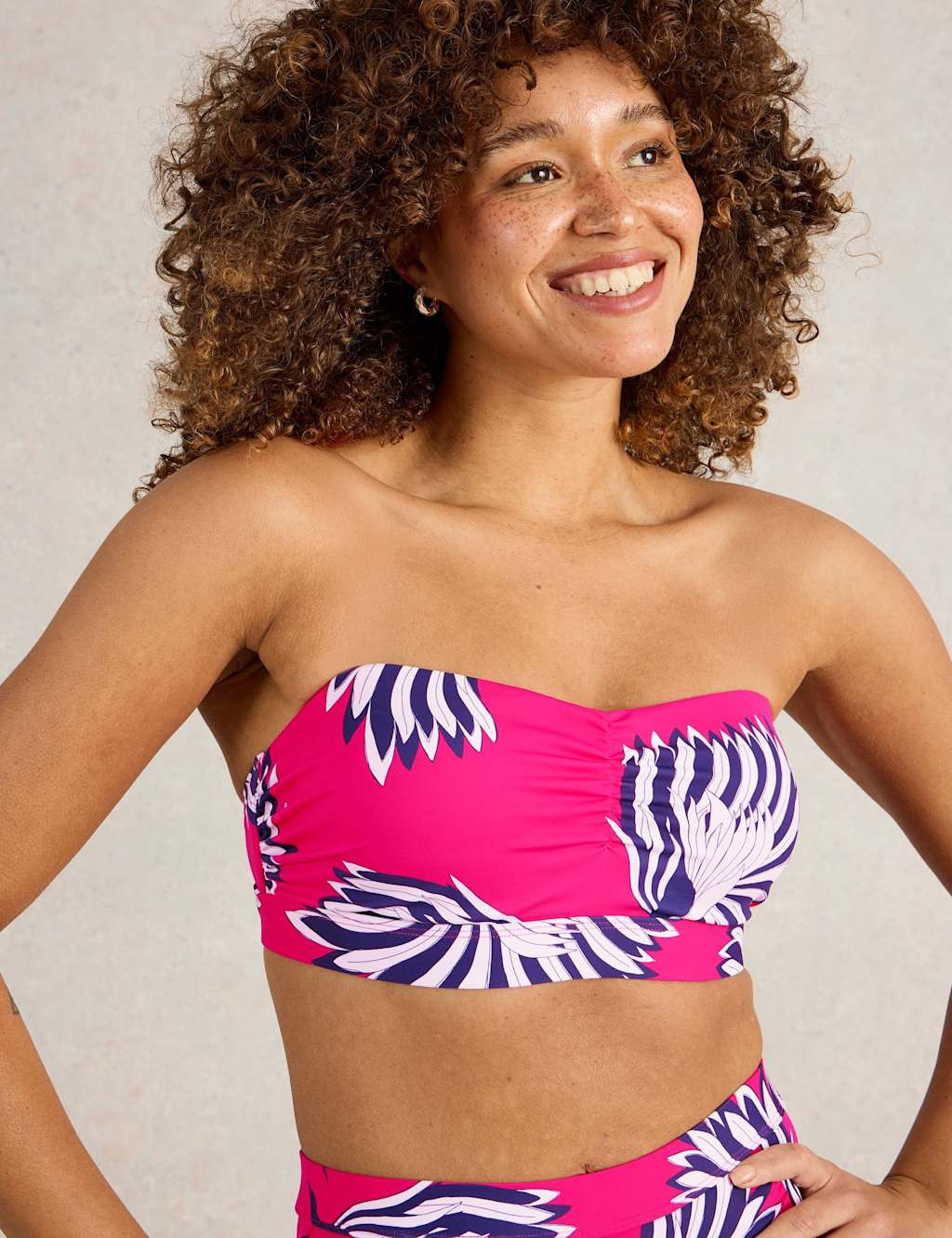 Printed Bandeau Bikini Top