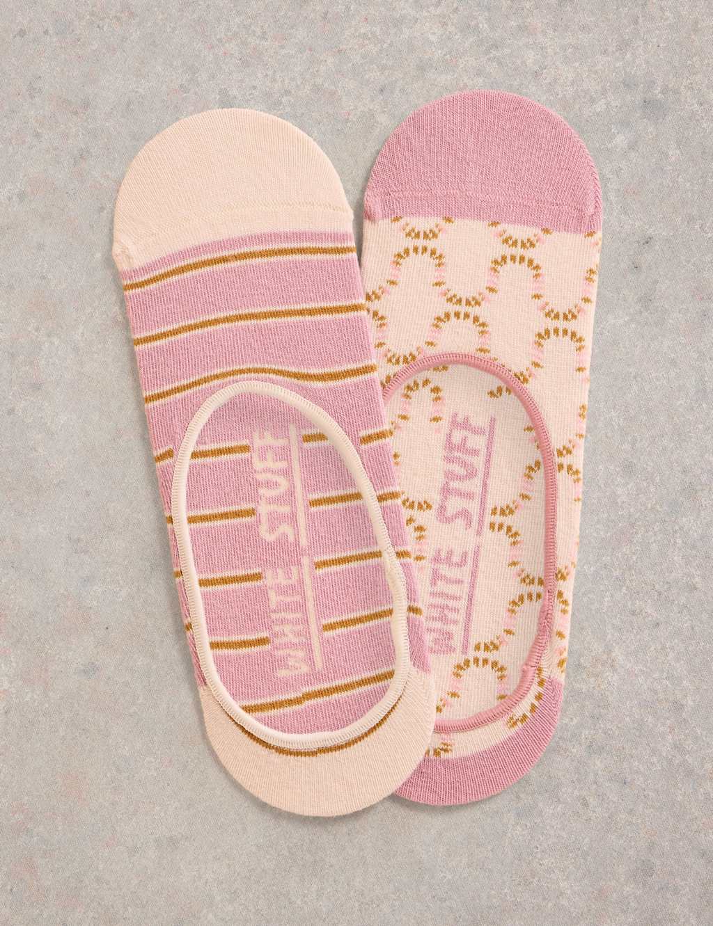 2pk Cotton Rich Patterned Footsies