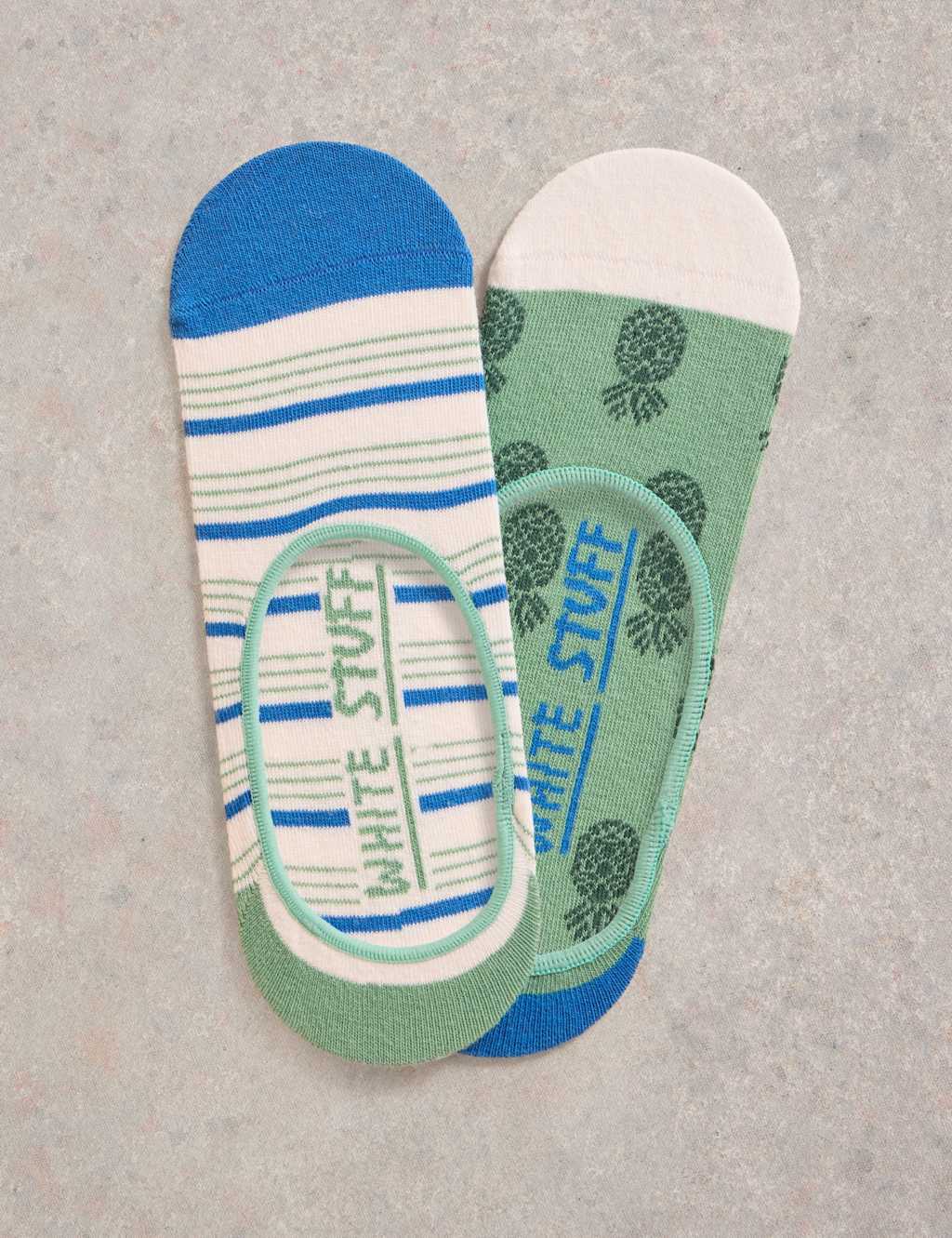 2pk Cotton Rich Pineapple Footsies