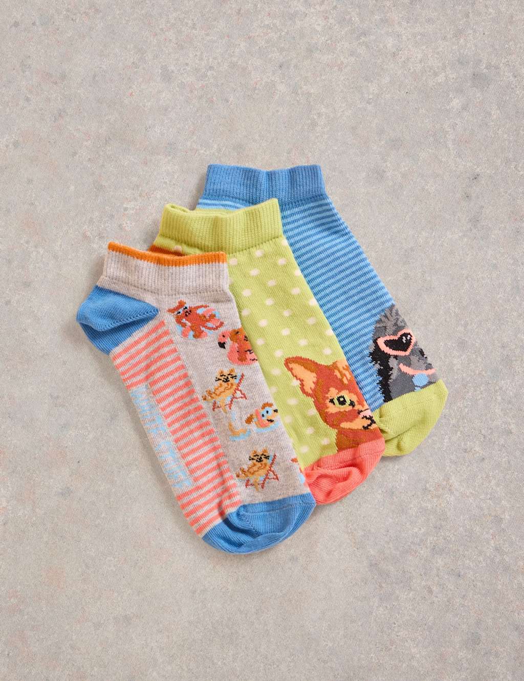 3pk Cotton Rich Pets Trainer Socks