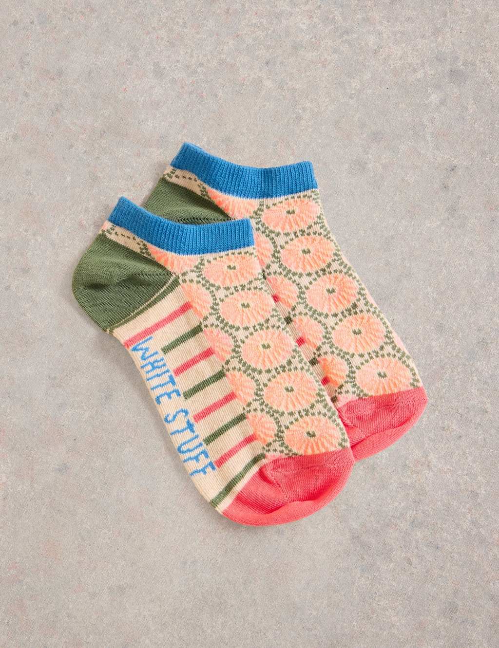 Cotton Rich Patterned Trainer Socks