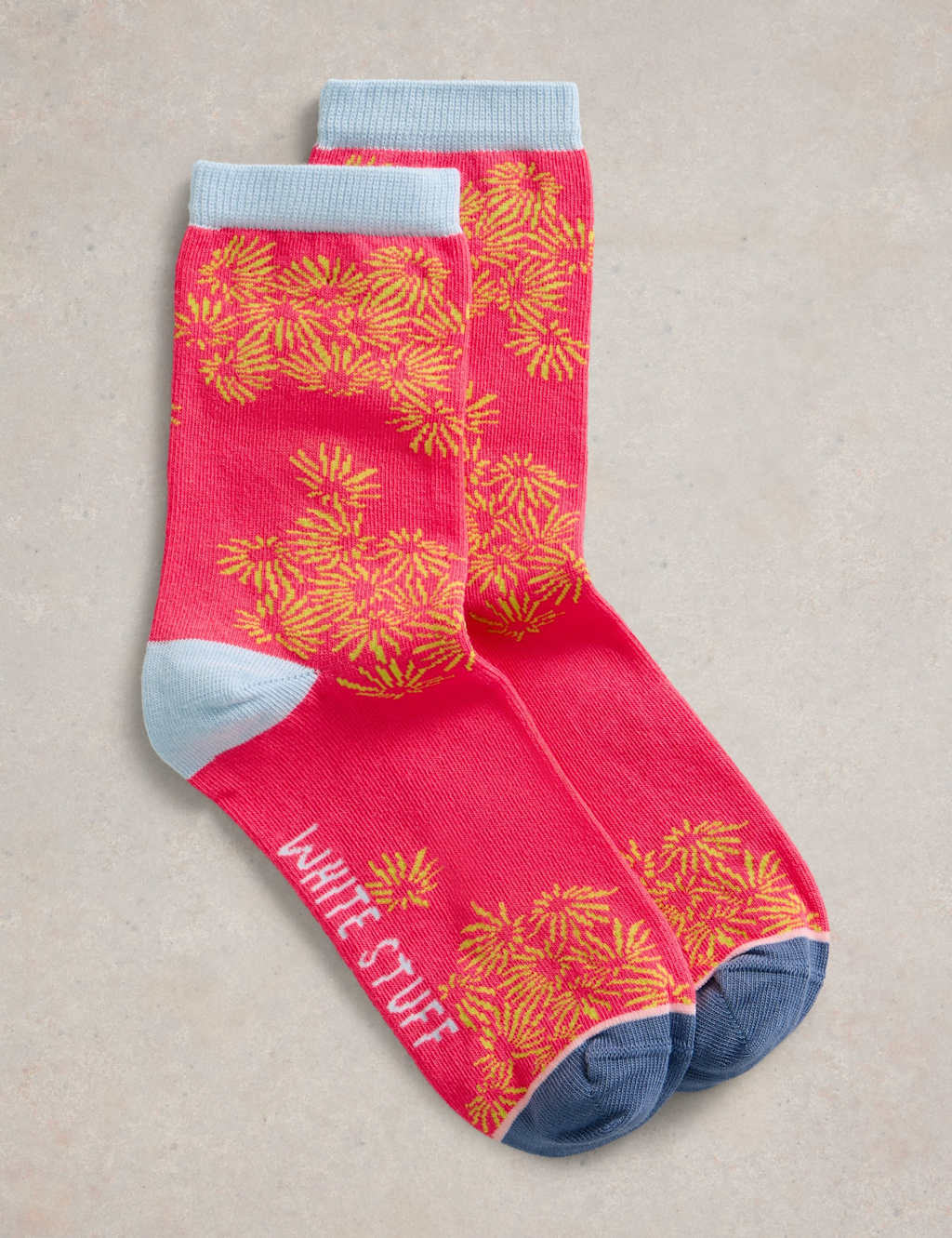 Cotton Rich Daisy Print Ankle High Socks