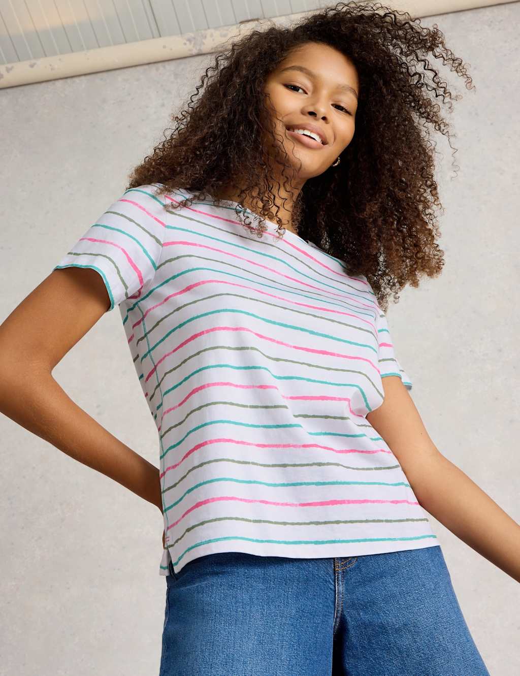 Pure Cotton Striped T-Shirt