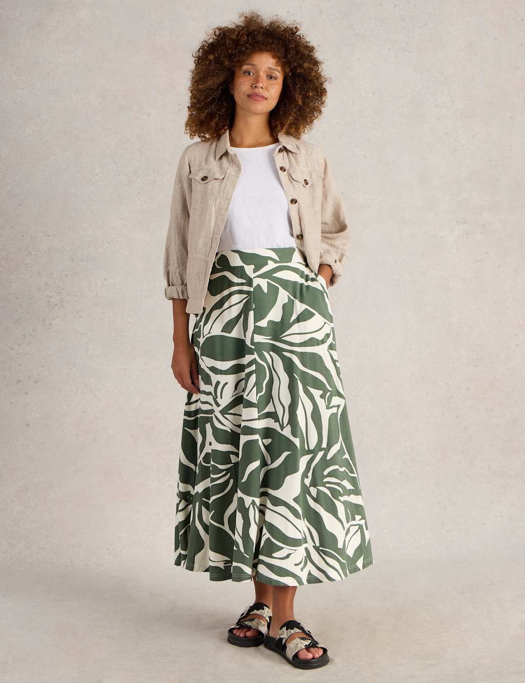 Jersey Printed Maxi Circle Skirt