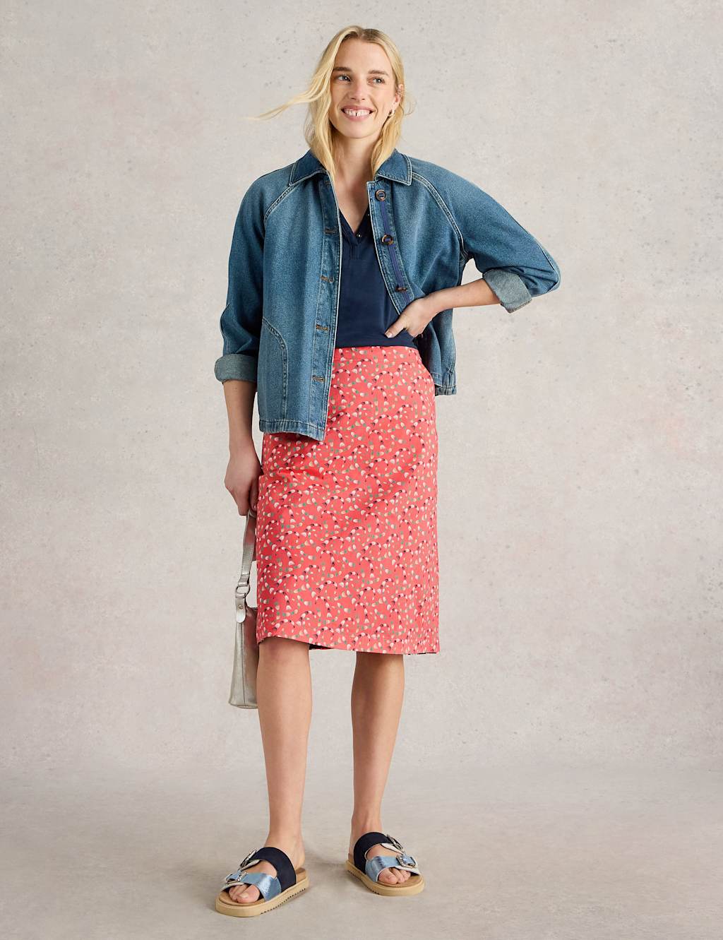 Pure Cotton Printed Reversible A-Line Skirt