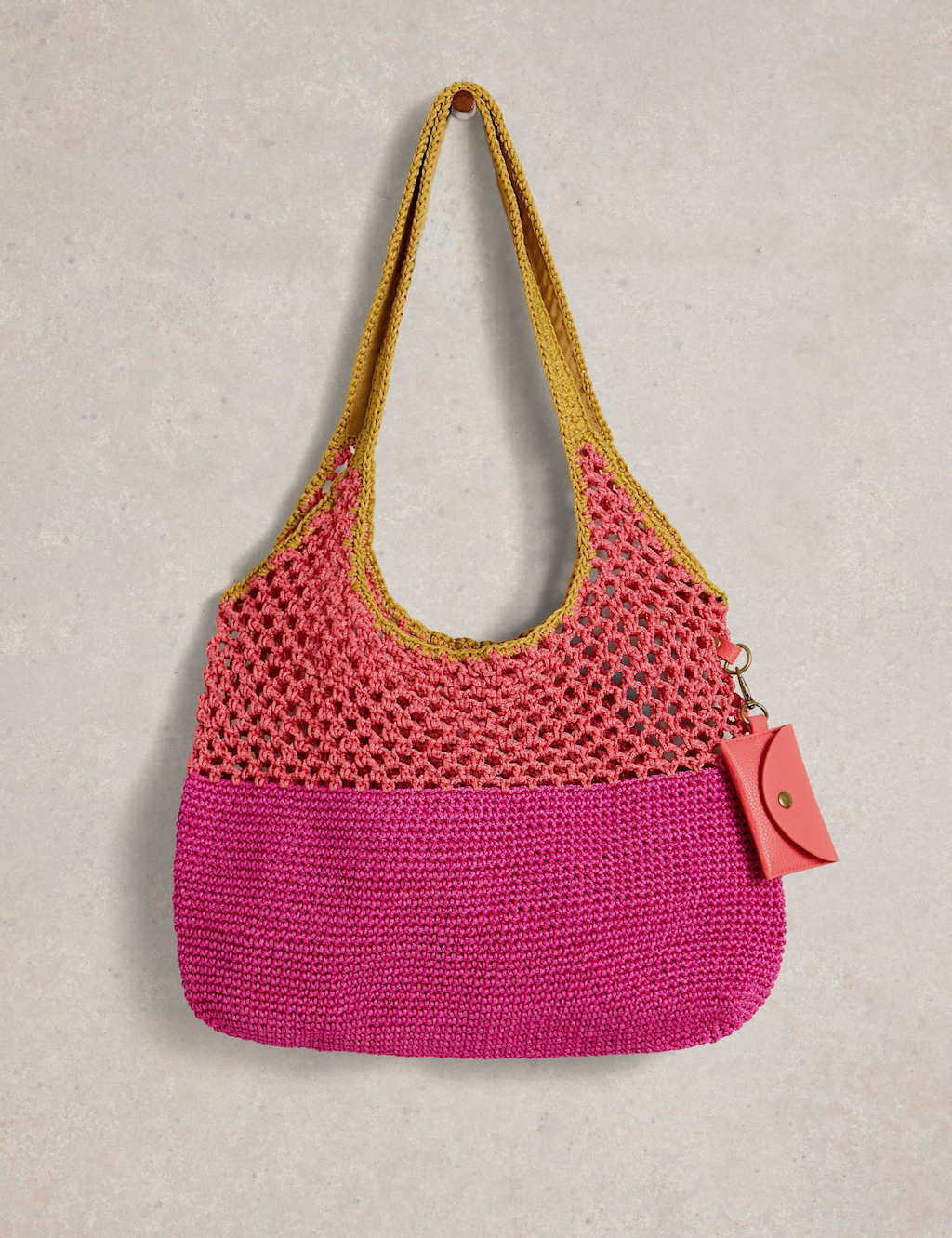 Pure Cotton Crochet Shopper with Coin Purse
