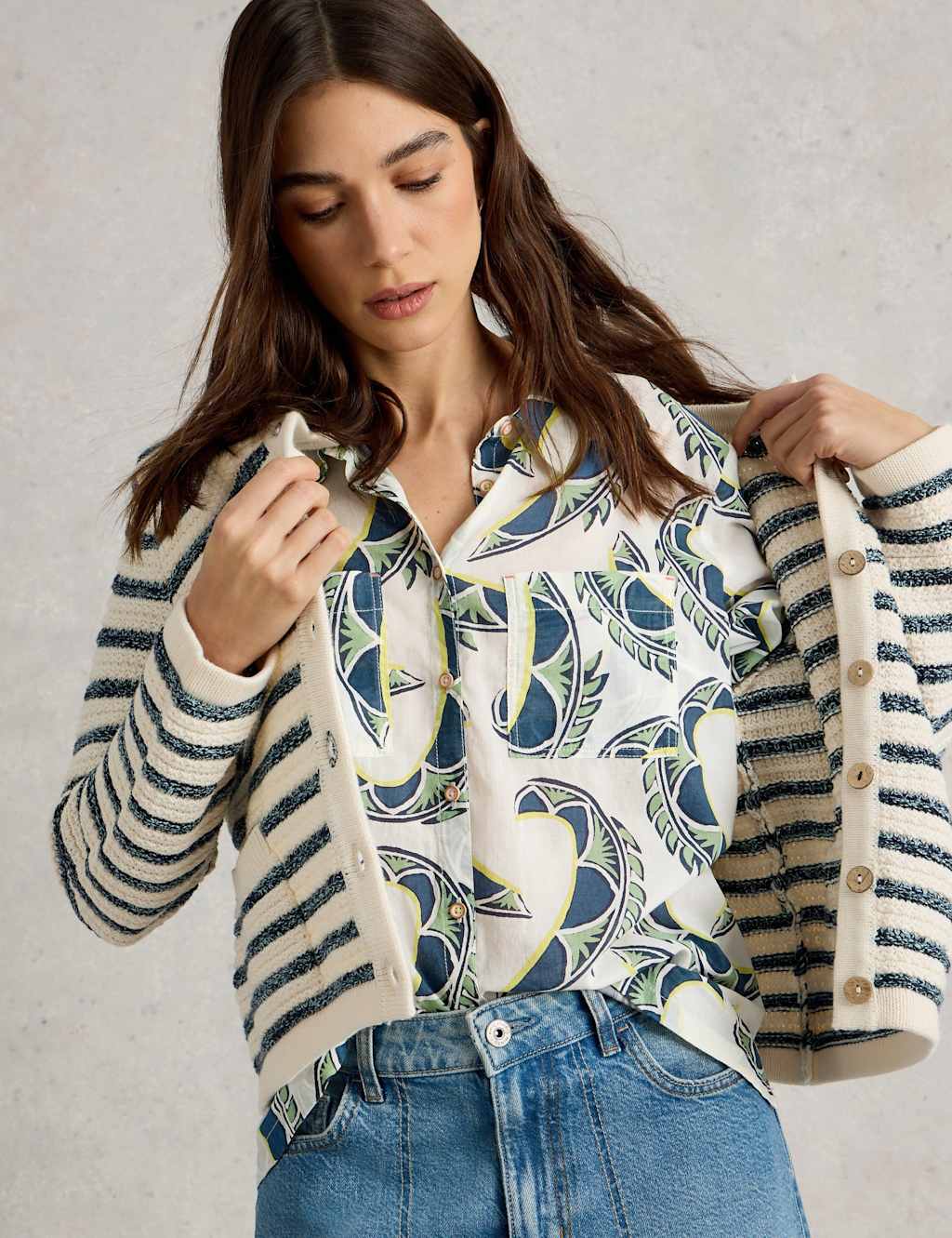 Pure Cotton Printed Button Through Shirt