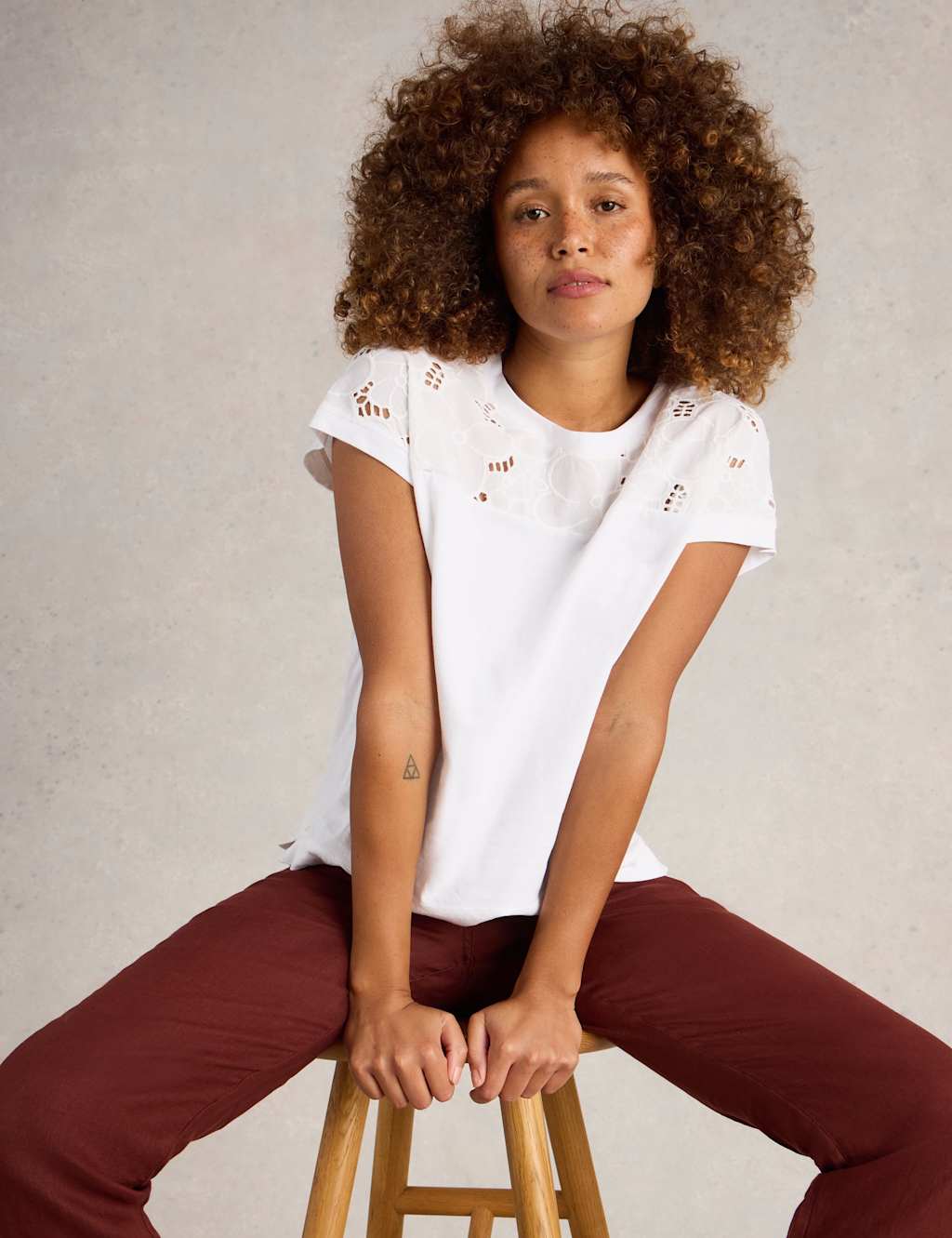 Pure Cotton Broderie T-Shirt