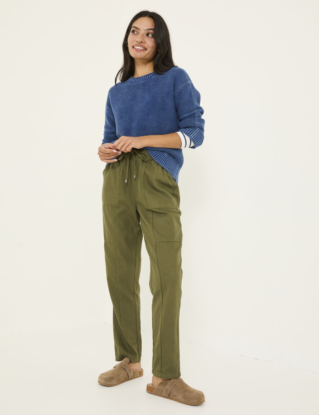 Cotton Rich Cargo Drawstring Trousers