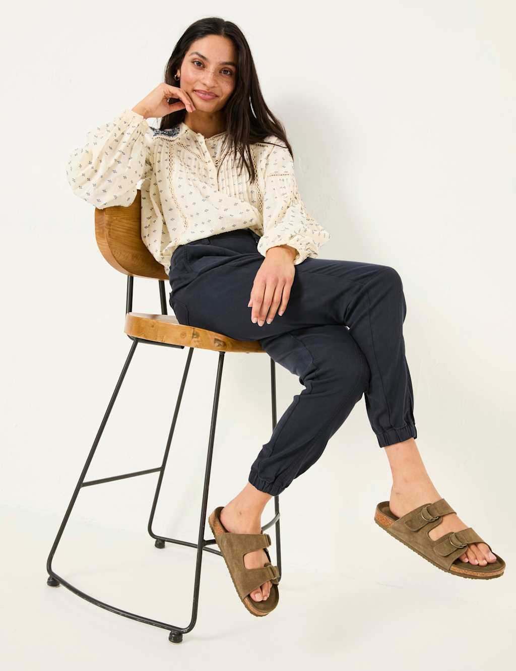 Cotton Rich Ankle Grazer Cargo Trousers