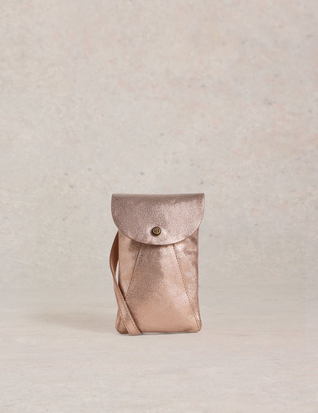 Leather Metallic Cross Body Phone Bag