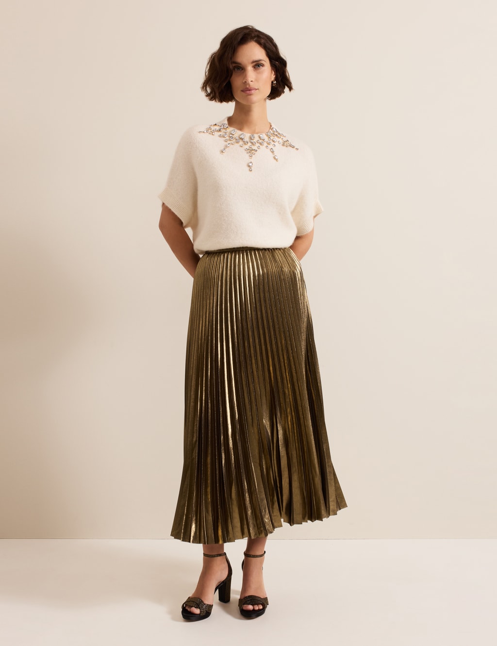 Gold skirt m&s new arrivals