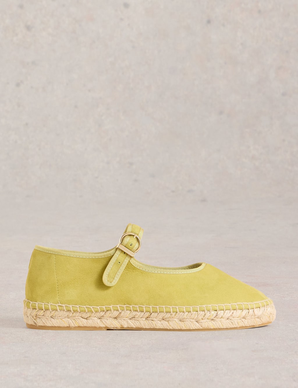 Suede Mary Jane Flat Espadrilles