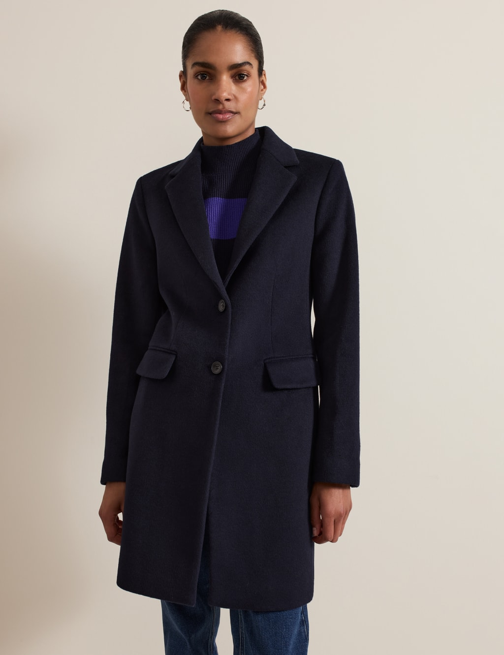 Wool Rich Single Breasted Tailored Coat