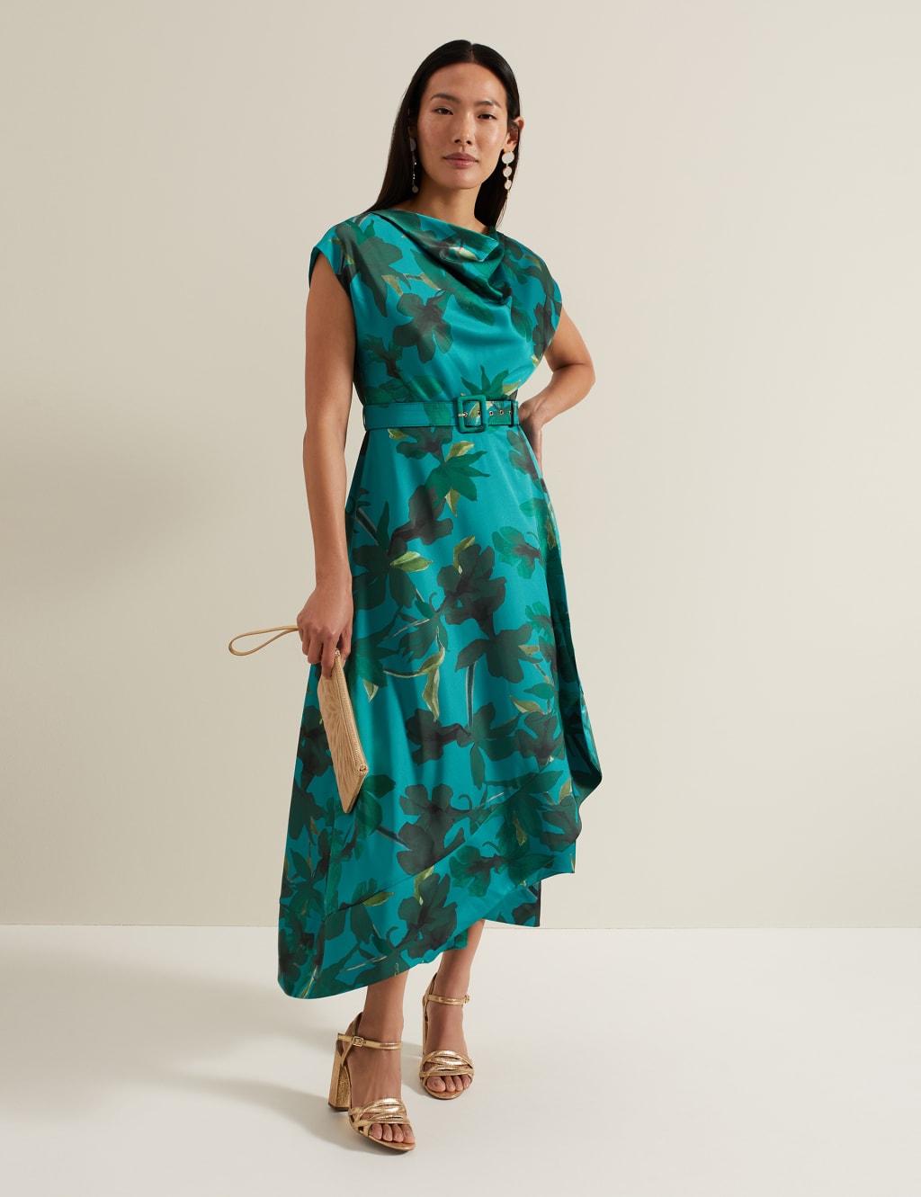 Cowl Neck Midi Skater Dress Phase Eight M S