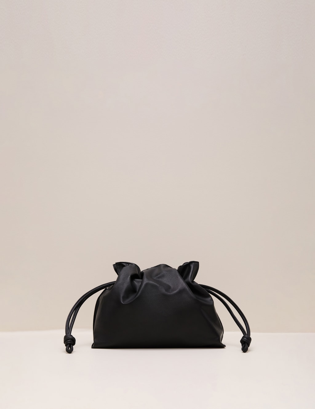 Leather-Blend Drawstring Bag