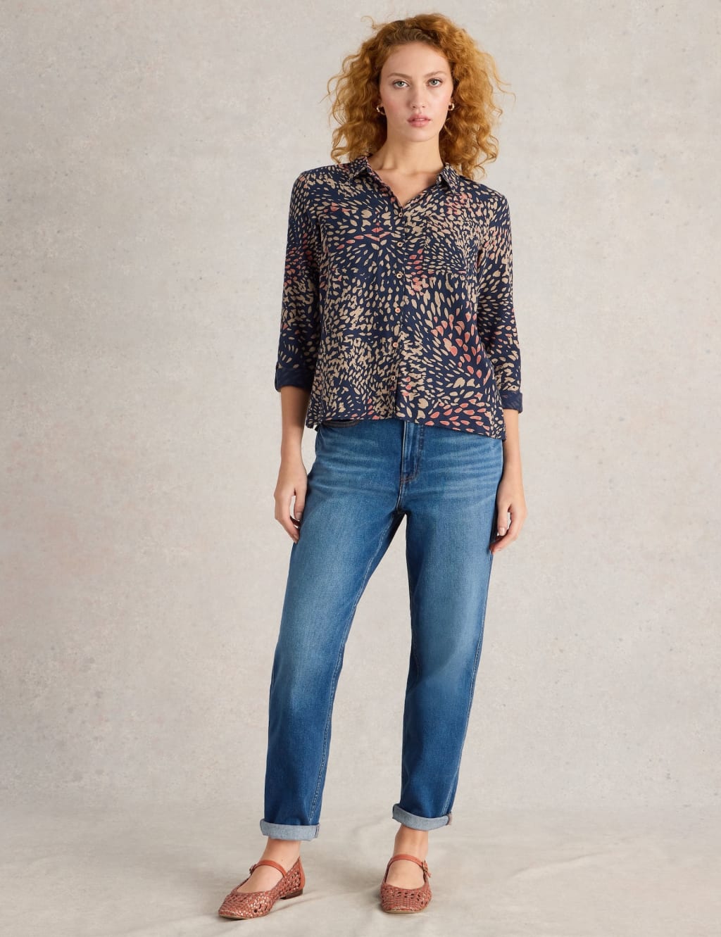 Pure Cotton Printed Button Through Shirt
