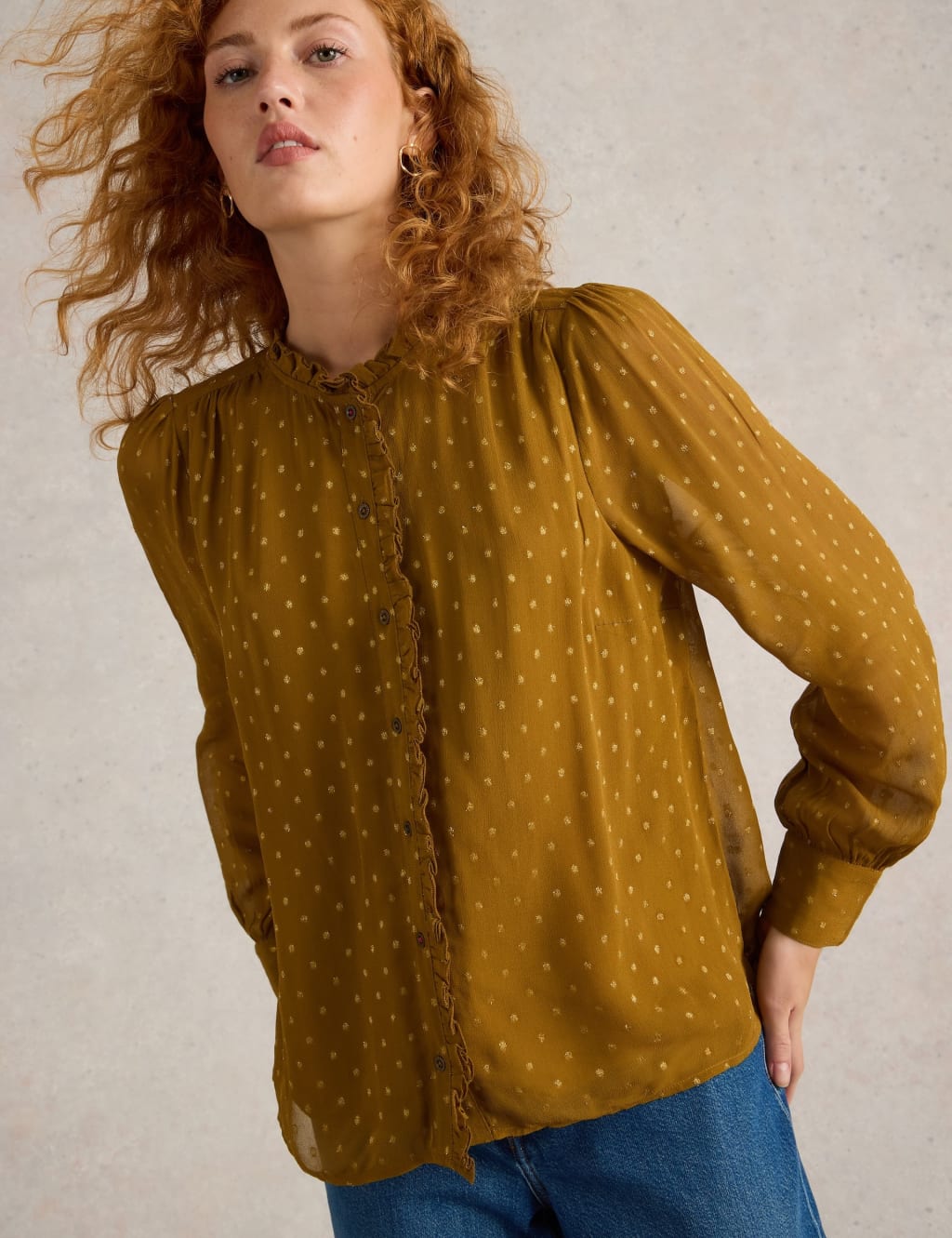 Cotton Rich Sparkly Polka Dot Shirt