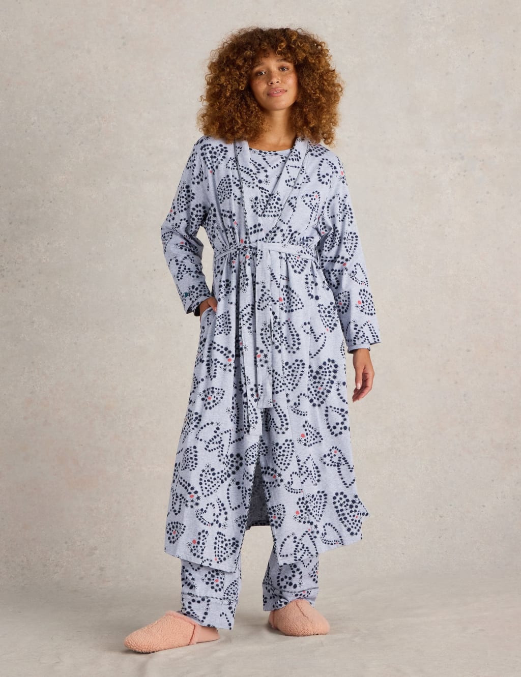 Pure Cotton Jersey Printed Dressing Gown