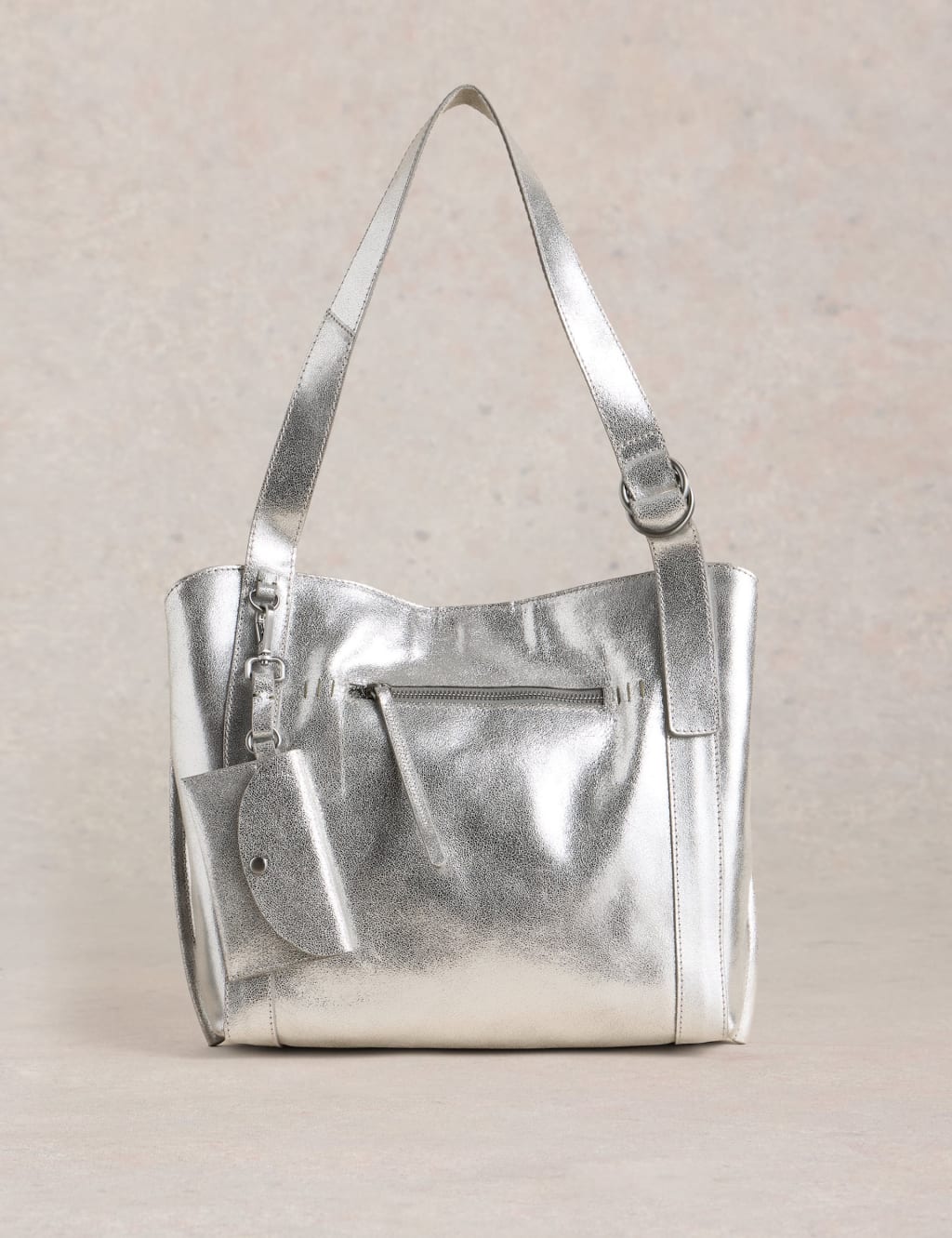 Metallic Leather Tote Bag