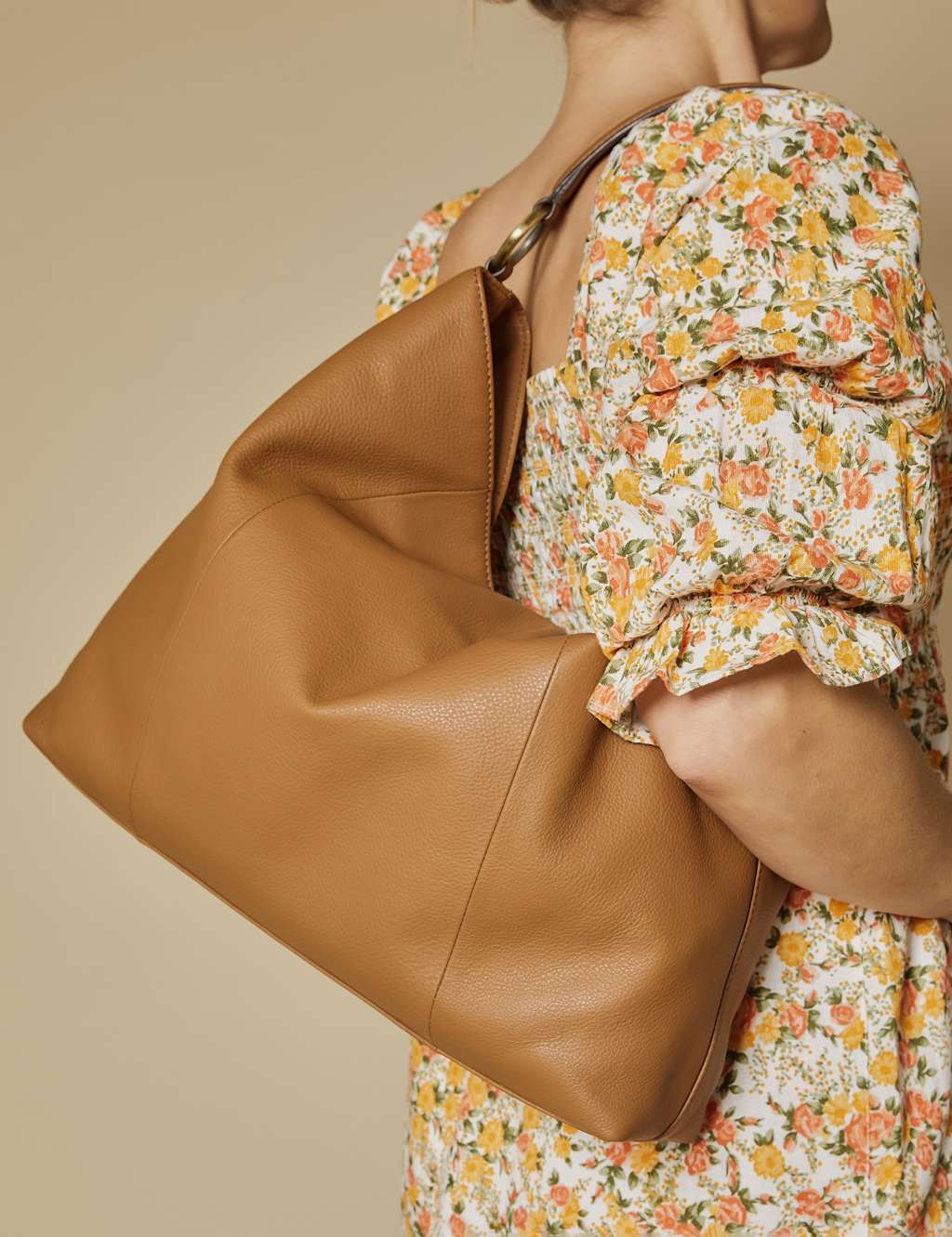 Jones Bootmaker Leather Shoulder Bag Tan