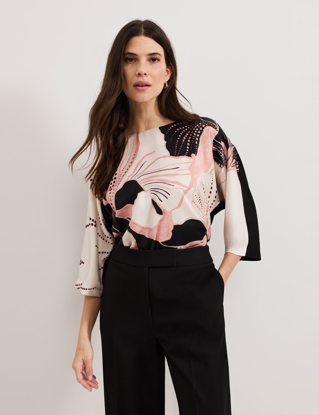 Floral Slash Neck Top