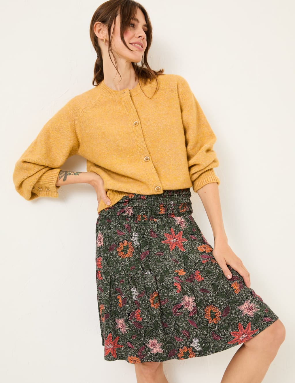 Floral Mini Skater Skirt