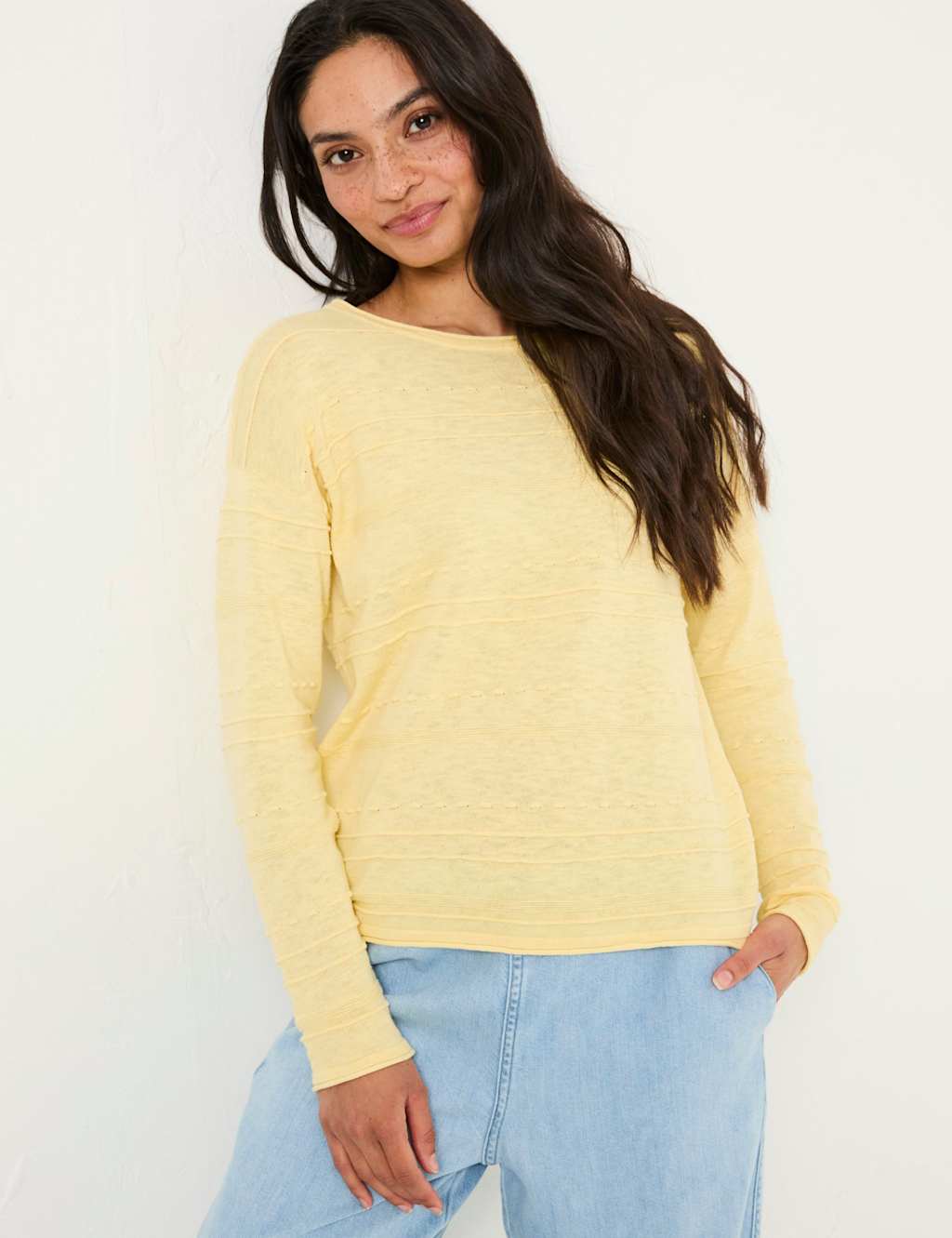 Cotton Rich Jumper with Linen